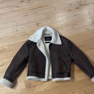 Dawn Levy Brown Faux Shearling Jacket